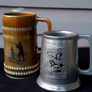 Vintage Irish Wade Stein & Pewter Stein